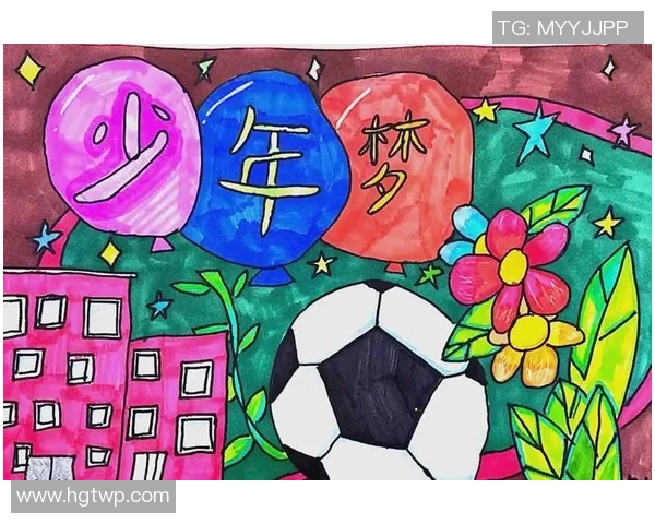 五年级学生创意足球画展现青春活力与团队精神的精彩瞬间